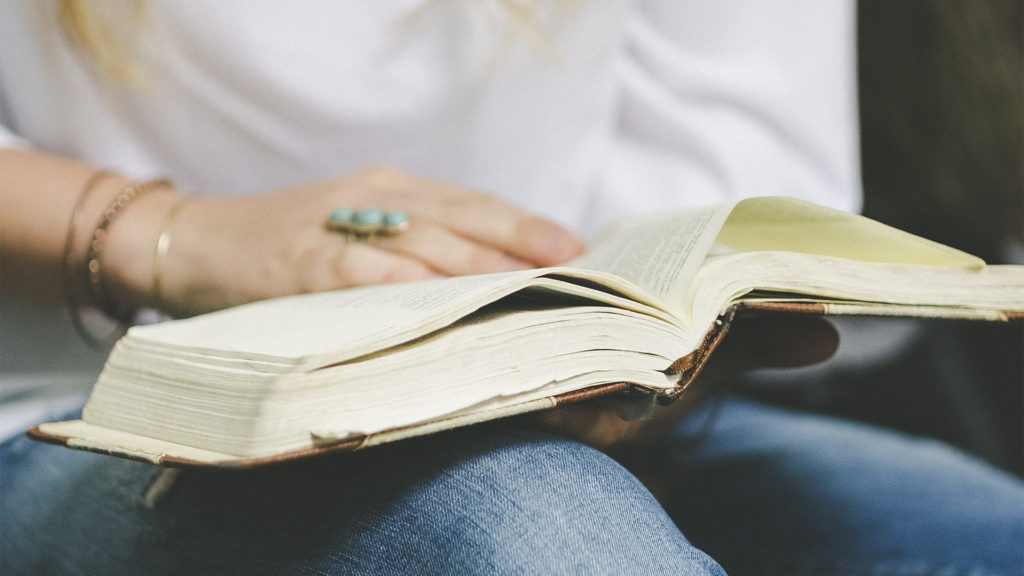 Woman reading bible