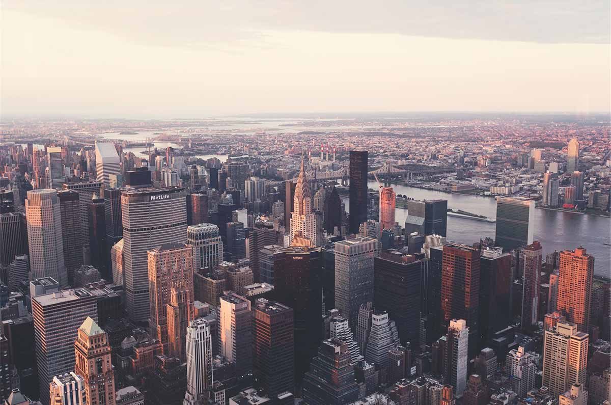 Aerial view of New York City skyline