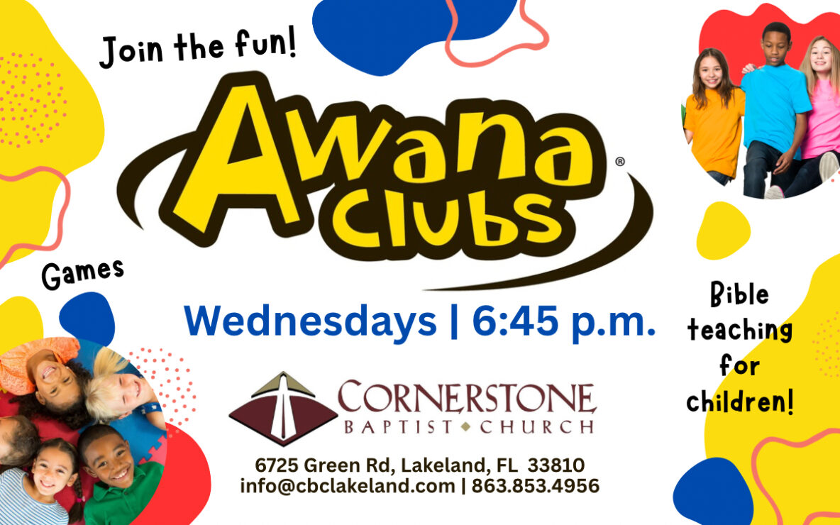 Awana Clubs children's ministry flyer with kids